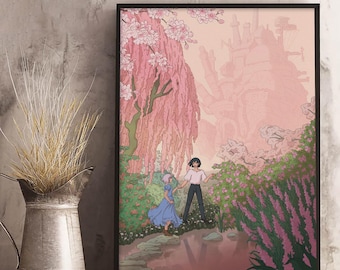 Howl's Moving Castle Poster Or Canvas, Studio Ghibli Canvas Print, Ghibli Art Print, Studio Ghibli, Howls Moving Castle Art, Anime Poster