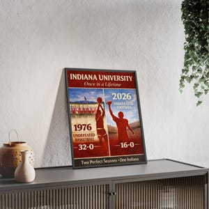 Indiana Undefeated Season-ramposter 16x20, poster med träram