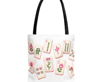 Mahjong Tile Tote Bag | Mahjong Pattern Tote