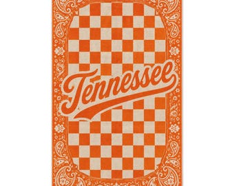 Tennessee Script Rally Towel | Checkered Bandana Design 11x18