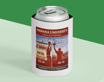 Indiana Undefeated Football and Basketball Can Cooler | Team Logo