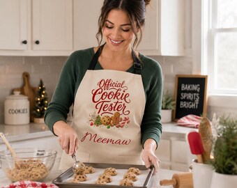 Weihnachtsbäckerei-Schürze mit Schnittmuster | Lebkuchen, Zuckerstangen, Weihnachtsbäckerei
