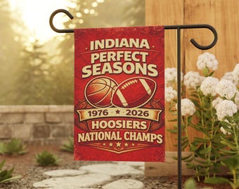 Indiana Perfect Season Garden & House Banner | Garden Flag, Welcome Porch Decor 12X18
