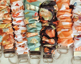 Handmade Fall Scrunchie Keychain Wristlets