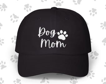 Casquette brodée pour maman chien : bonnet en coton à imprimé pattes