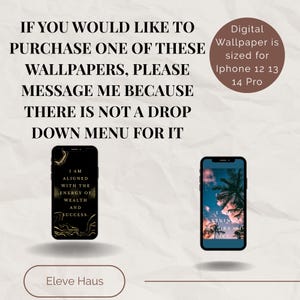 Luxury IPhone Wallpaper Digital Download Aesthetic IOS Backgrounds for IPhone 12 Pro 13 Pro 14 Pr Affirmation Lock Screens 2 each