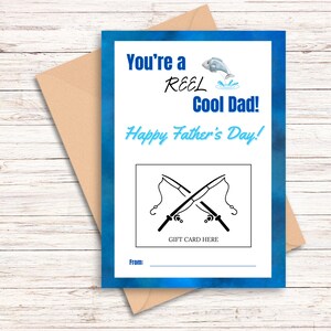 Father's Day Fisherman Gift Card Holder | Printable Father's Day Card | Gift for Dad | Dad Gift from Kids | Instant Download