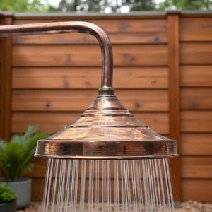 Handmade Solid Copper Shower Head – Antique Finish – Rainfall Shower – Luxury Bathroom Upgrade – Eco-Friendly Brass Fittings