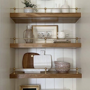 Unlacquered Solid Brass Gallery Rails for Wooden Shelves - Vintage-Inspired Decor Hardware