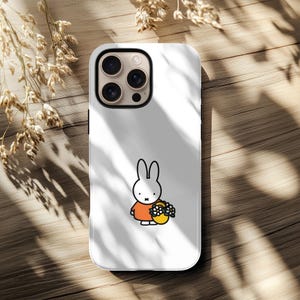 Miffy Flower Basket Rabbit Cartoon Kawaii Phone Case | iPhone Cover 16 15 14 13 12 11 8 Pro Max X Plus Samsung Galaxy S24 S23 S22 S21 Case