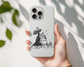 Studio Ghibli My Neighbor Totoro Sketch Phone Case | iPhone Cover 16 15 14 13 12 11 8 Pro Max X Plus Samsung Galaxy S24 S23 S22 S21 Case
