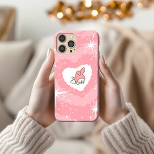 My Melody Pink Heart schattig kawaii Sanrio-telefoonhoesje | iPhone-hoesje 16 15 14 13 12 11 Pro Max Plus Samsung Galaxy S24 S23 S22 S21-hoesje