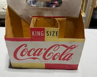 Vintage Sixpack Träger aus Pappe für King Size Coca-Cola Flaschen
