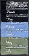 Personalized Embroidered Custom Bandana paisley western style chain stitch font, 100% Cotton, bridesmaid gift, handkerchief, bachelorette