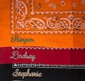 Embroidered Bandana Shadow Chain Stitch, Personalized Western Style Bandana, Bridesmaid Gift Custom Handkerchief, School Spirit, 100% Cotton
