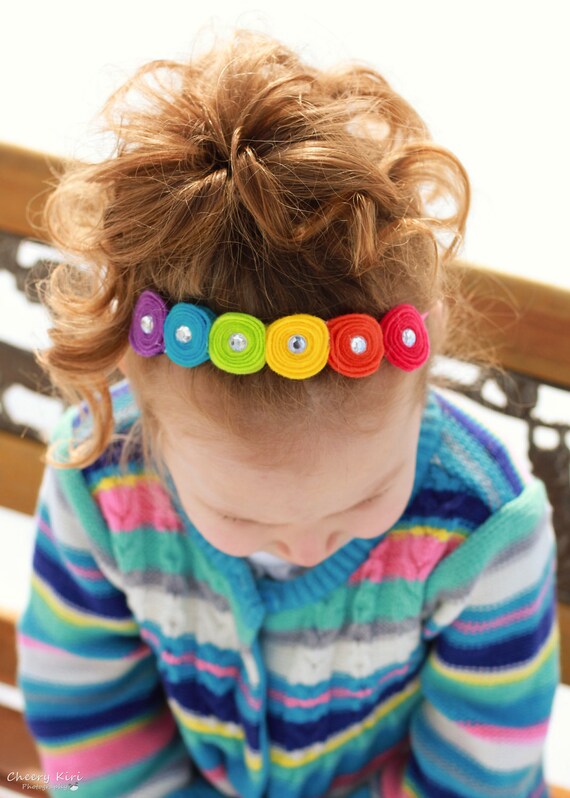 Items similar to Box of Crayons collectionfelt coil headbandtropical