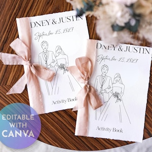 Kids Wedding Activity Book | Printable Coloring & Games Booklet | Editable Canva Template