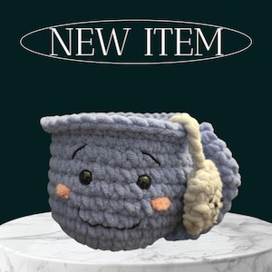 Taza de té amigurumi de crochet hecha a mano