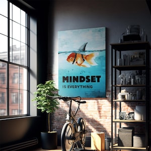 Mindset Is Everything Motivation Wall Art Print for Home  Office Decor