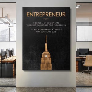 Entrepreneur Gift  Motivational Quote Wall Art for Home Office Decor