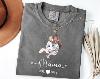Comfort Colors® Mama Est T-Shirt, Personalized Mom Gift
