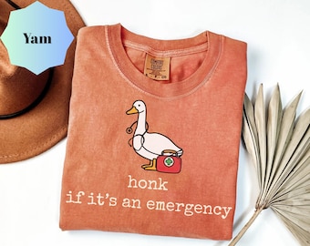 Comfort Colors® Funny Nurse Shirt | Emergency Honk Tee | Nurse Humor Gift | Nurse Gag Shirt | Cute Duck Tee | Funny Emergency Duck Tee