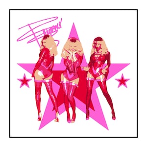 Beyoncé Pop Art Poster - Cowboy Carter Rodeo Tour Digital Wall Print - Pink & Rot niedlicher Popstar-Stil der Musikikone (PDF-Download)