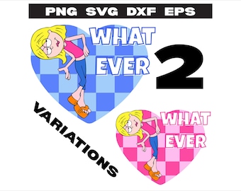 Clipart de dibujos animados de Sassy Lizzie McGuire / Retro Y2K SVG PNG DXF eps / Diseño lindo de principios de la década de 2000 para Cricut, sublimación, camisetas y tazas