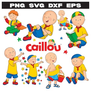 Caillou Clipart Bundle | SVG PNG EPS dxf | Kids Cartoon Characters And Logo for Cricut, Crafts, Sublimation And Crafts | Cute Tumbler Design