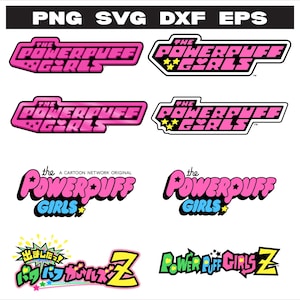 Powerpuff Girls Logo Clipart Bundle | PNG SVG DXF eps | 90s Cartoon Logos for Cricut, Sublimation, Stickers, Digital Download