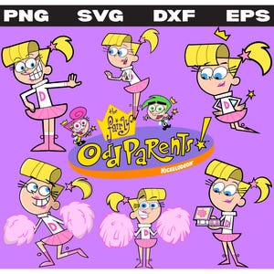 Veronica Star Clipart Bundle | Fairly OddParents SVG PNG EPS dxf | Cartoon Girl Vector Files for Cricut, Sublimation, Shirts, And Stickers