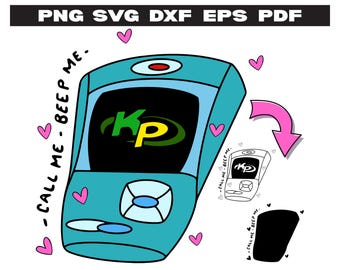 Kim Possible Kimmunicator Clipart | Cute Retro Spy Phone SVG PNG DXF | Digital Download For Crafts, Stickers, Shirts, Cricut, Sublimation