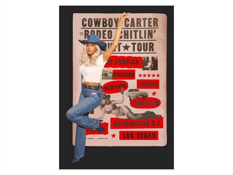 Cowboy Carter Beyoncé Poster – Rodeo Chitlin Circuit Tour Watercolor ...
