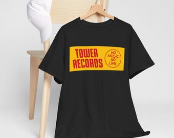 Tower Records Vintage Logo T-shirt - Defunct Record Store - 100