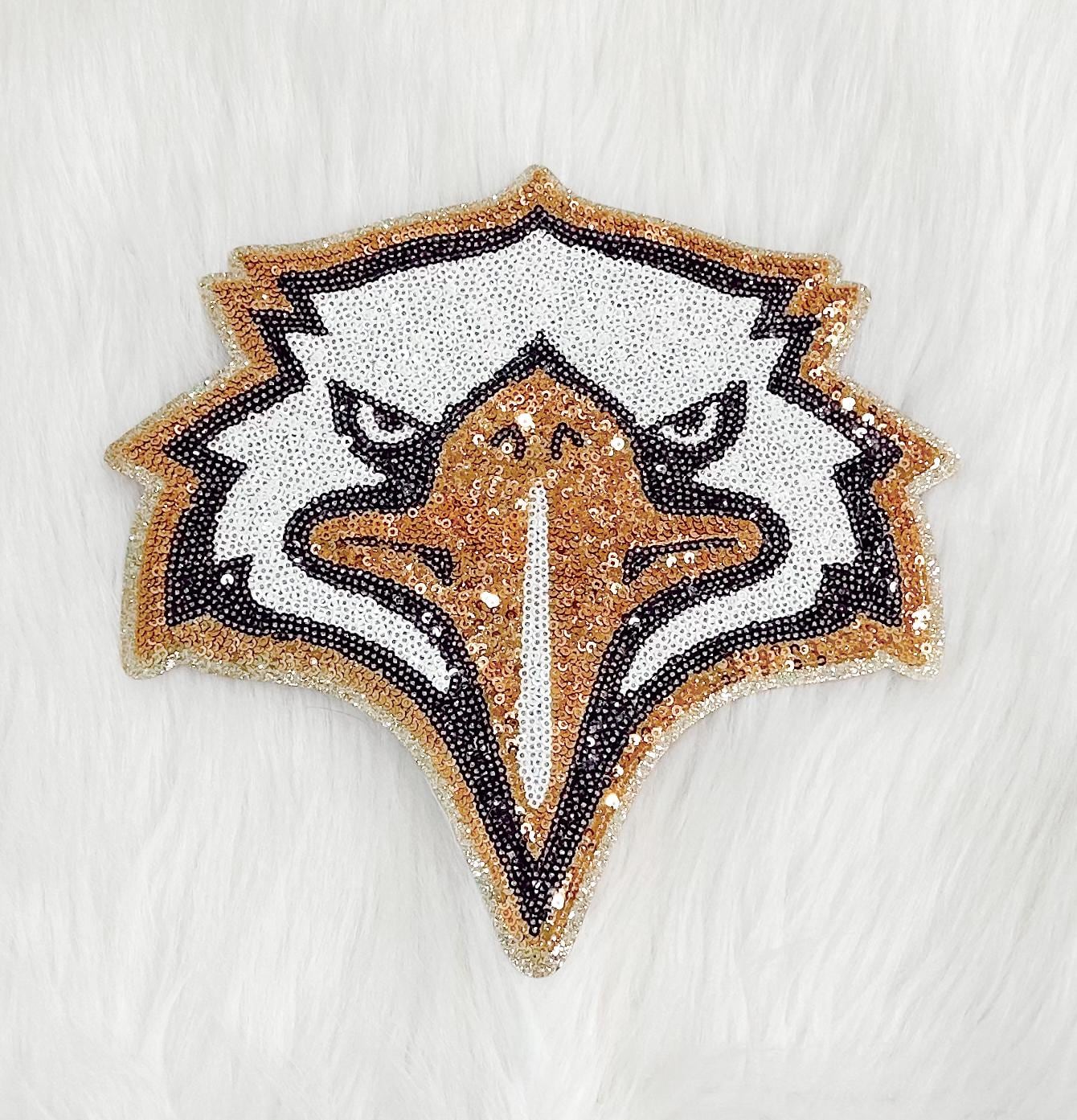 Philadelphia Eagles Big 6.5" Iron-On Embroidered Patch - Silver, Football Team Logo, Free Tracking