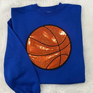 Iron On Patch-Large Sequin Basketball Patch