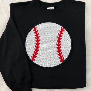 Iron On Patch-Large Sequin Baseball Patch