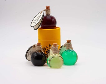 Perfume oil in handblown glass bottle