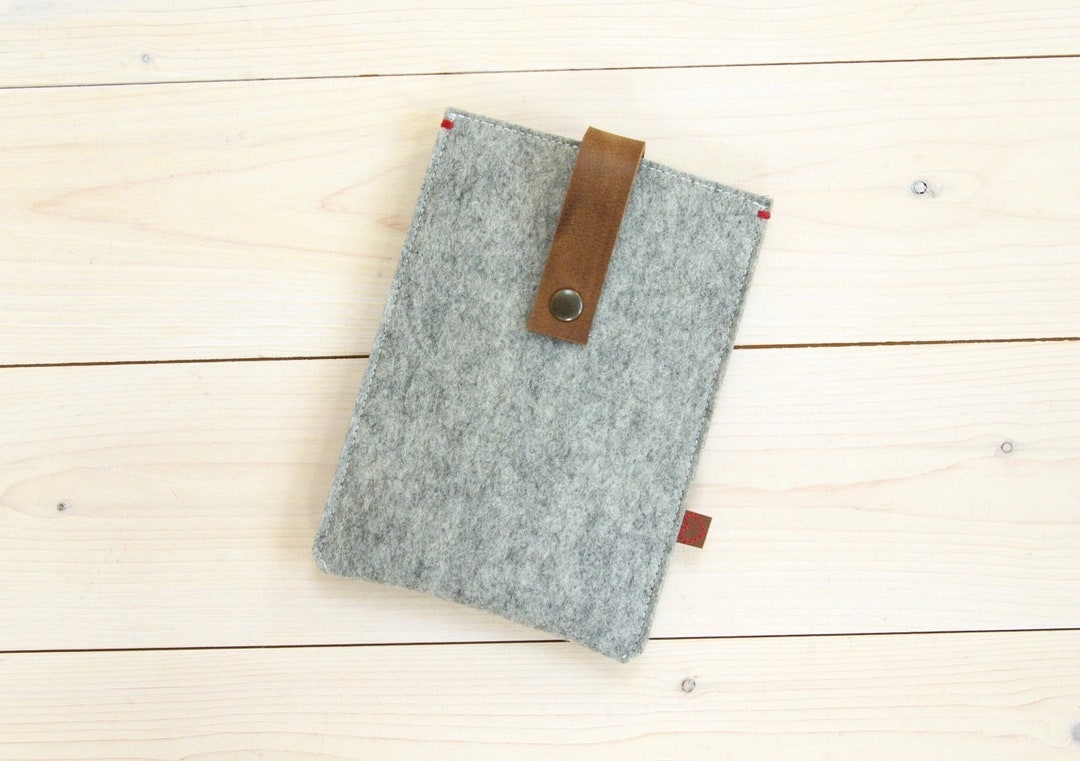 Felt Ereader Case: Wool Felt + Leather Kindle/kobo Cover - Etsy