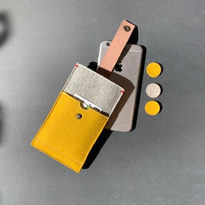 Wool Felt iPhone Wallet Case: Leather Closure, Fits All iPhones