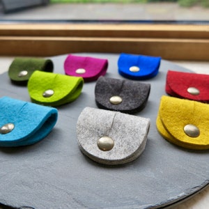 Wool Felt Earphone Pouch: Cable Organizer with Snap Button