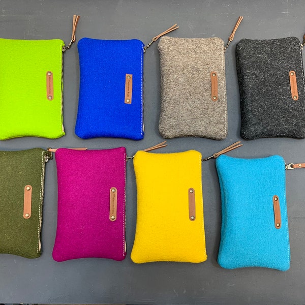 Limited - Pure Wool felt pencil case, heavy duty school pouch, leather details, natural and conscious design, get it now, only a few left.