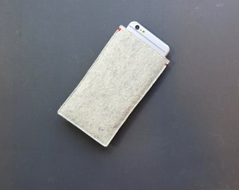 Wool Felt iPhone Sleeve: Minimalist Grey Cover, iPhone 11/14