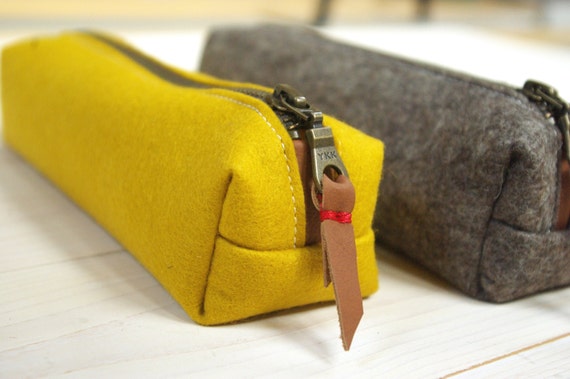 zipper Wool felt pencil case