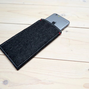 iPhone case, pure woolfelt felt iPhone 15 cover, natural and sustainable black felt cover for all iPhone models image 5