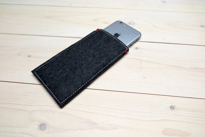 iPhone case, pure woolfelt felt iPhone 15 cover, natural and sustainable black felt cover for all iPhone models image 5