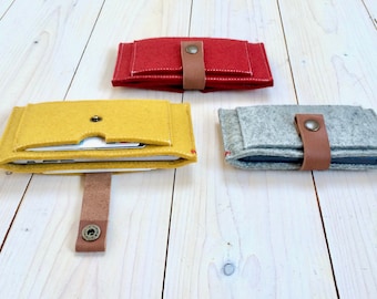 Fairphone  hoesje, Vilten hoes met vakjes, Fairphone 3+ hoes van vilt, nederlands ontwerp