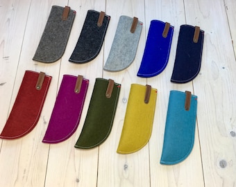 Wool Felt Glasses Case: Minimalist Eyewear Slip Cover, Dutch Design