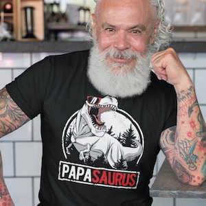 Papa Dinosaur Fathers Day Shirt - Personalized Grandpa Saurus Pop Pop Asaurus Dadasaurus Papisaurus - Any Dino Name - Custom Gift for Dad