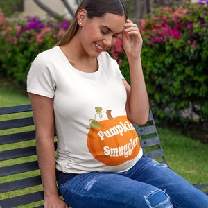 Pumpkin Smuggler Maternity Shirt - Halloween Pregnancy Announcement Shirt - Baby Shower Gift - Thanksgiving maternity shirt